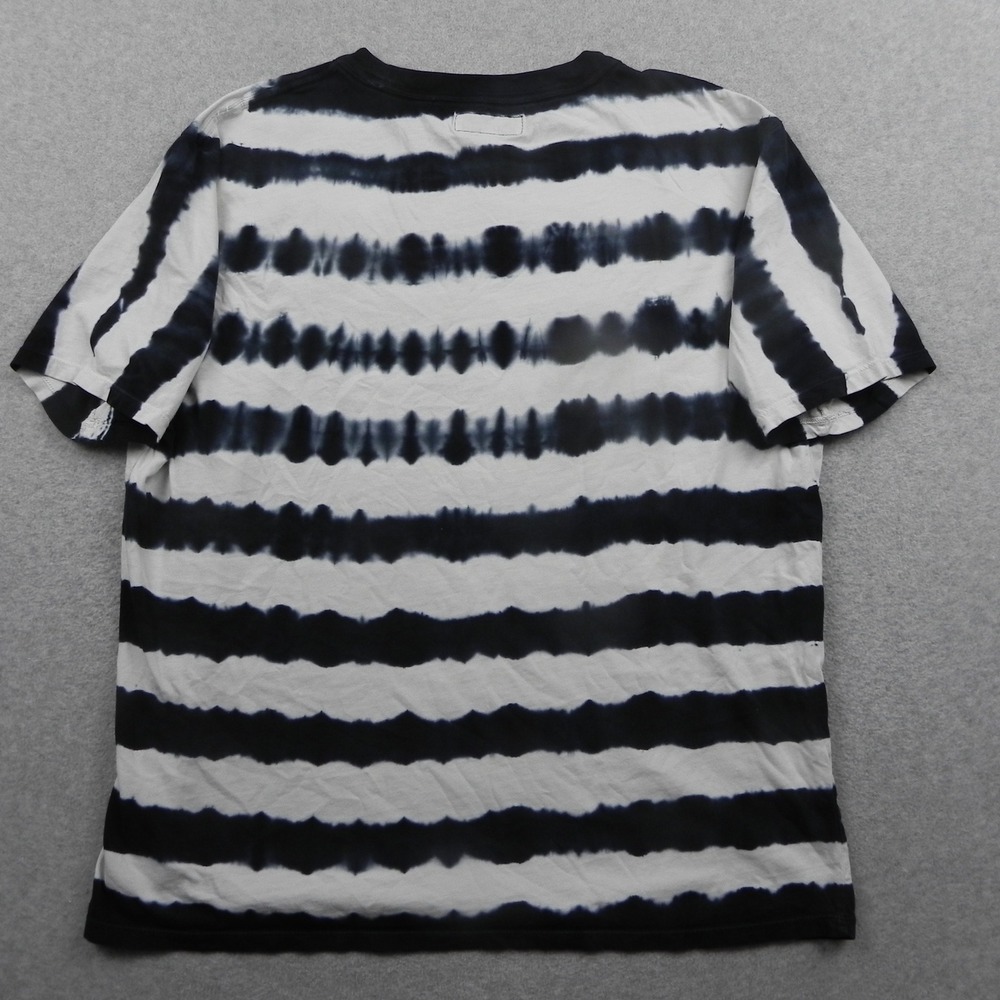 Guess Originals T-Shirt Mens Large Black White Tie Dye Striped Embroidered Logo - Picture 8 of 8